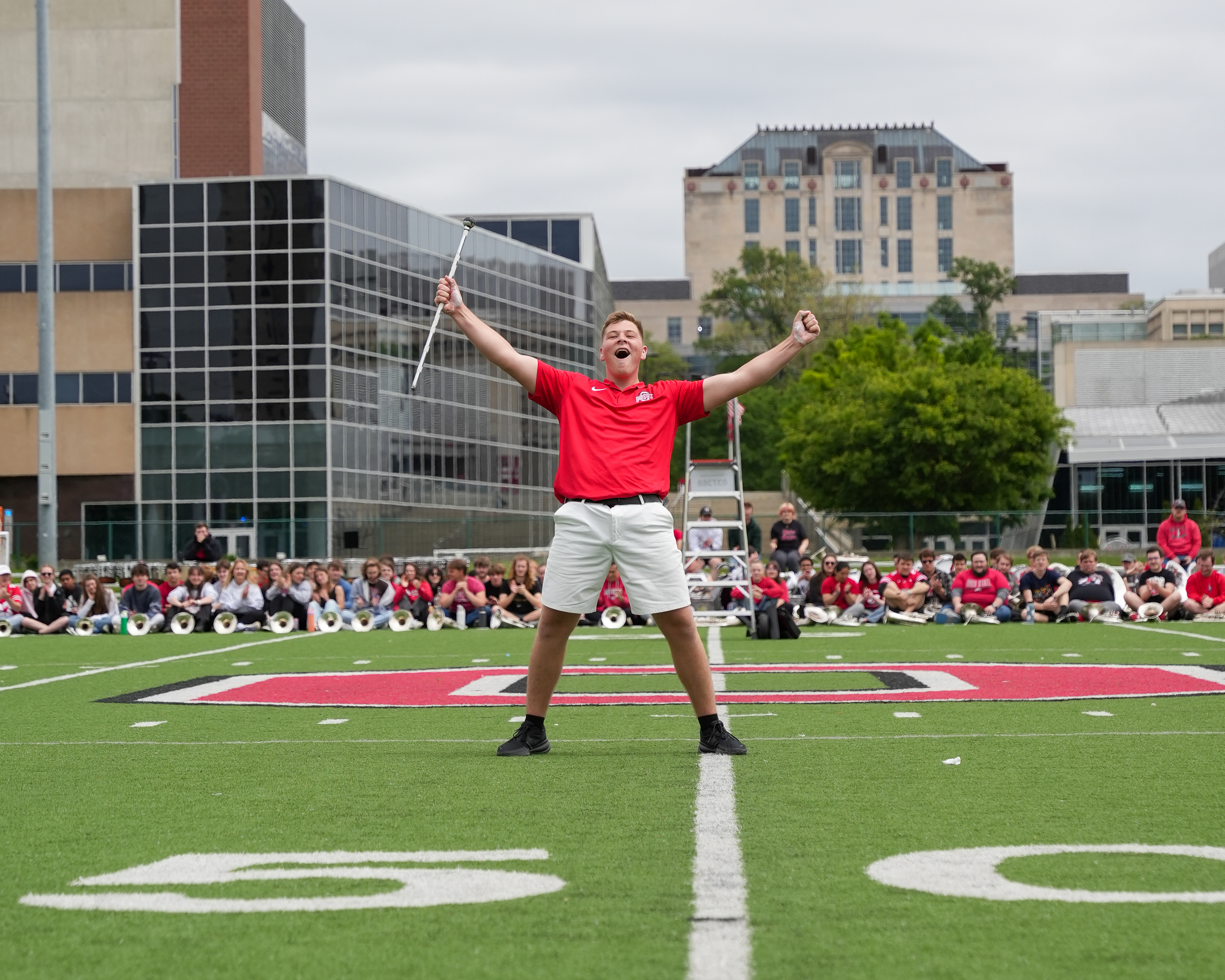 Jacob Snyder celebrating a trick