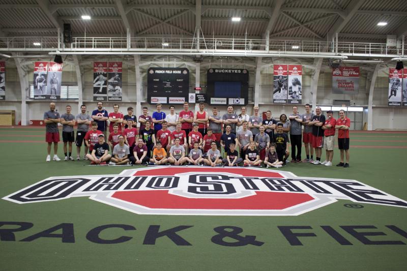 2017 Drum Major Spring Clinic photo of participants at the 2017 Ohio State Marching Band Drum Major Spring Clinic