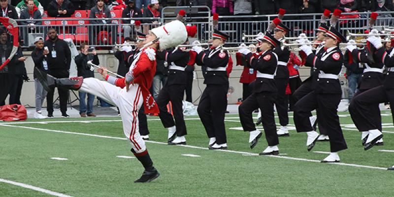 John LaVange performing as drum major in 2017