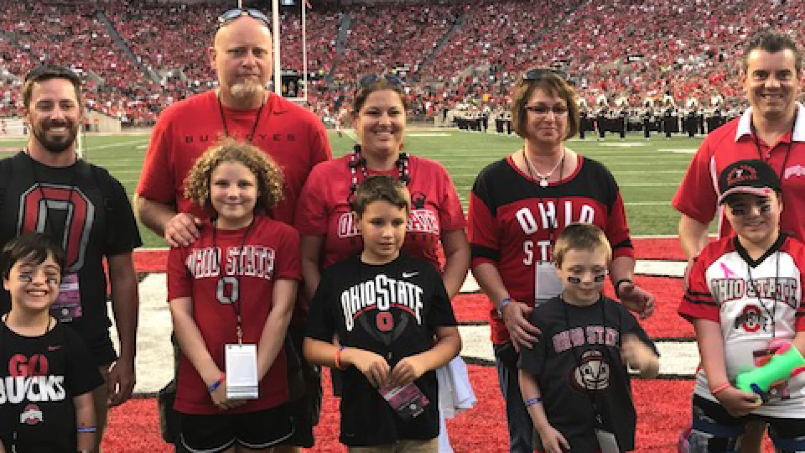Special Spectators pose for a photo on the field