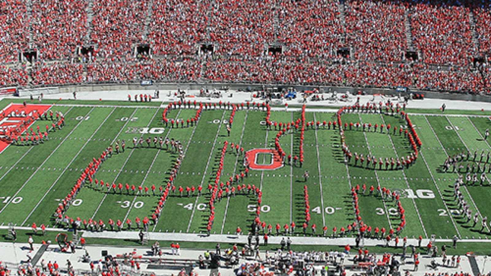 photo of Script Ohio at alumni reunion
