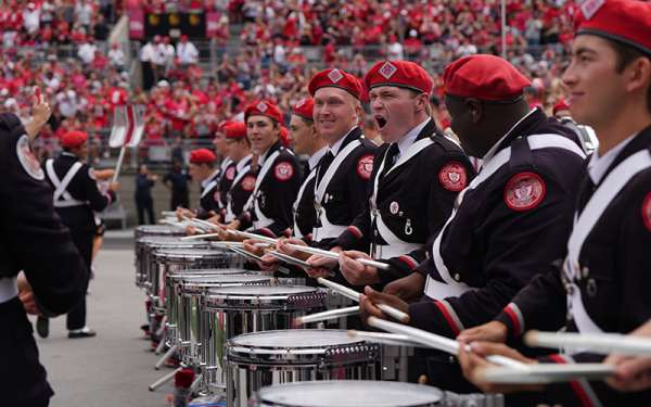 Snare drummers playing