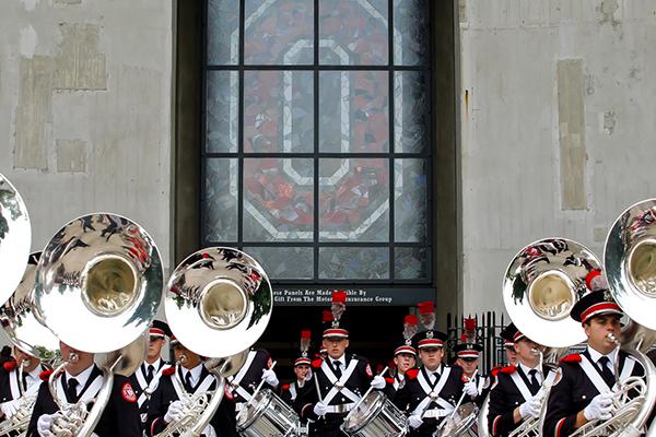 Marching Band exiting Ohio Stadium