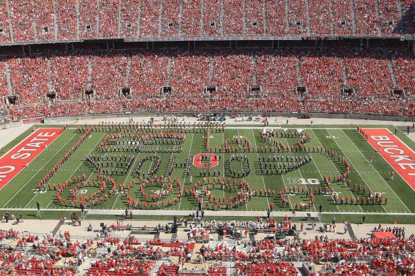 OSUMB marches in the formation of a train