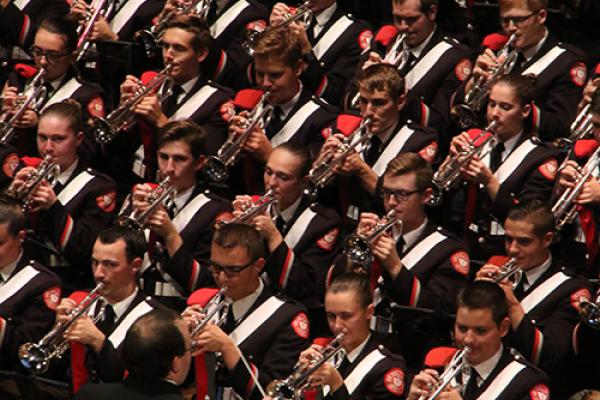 photo of Ohio State Marching Band in concert