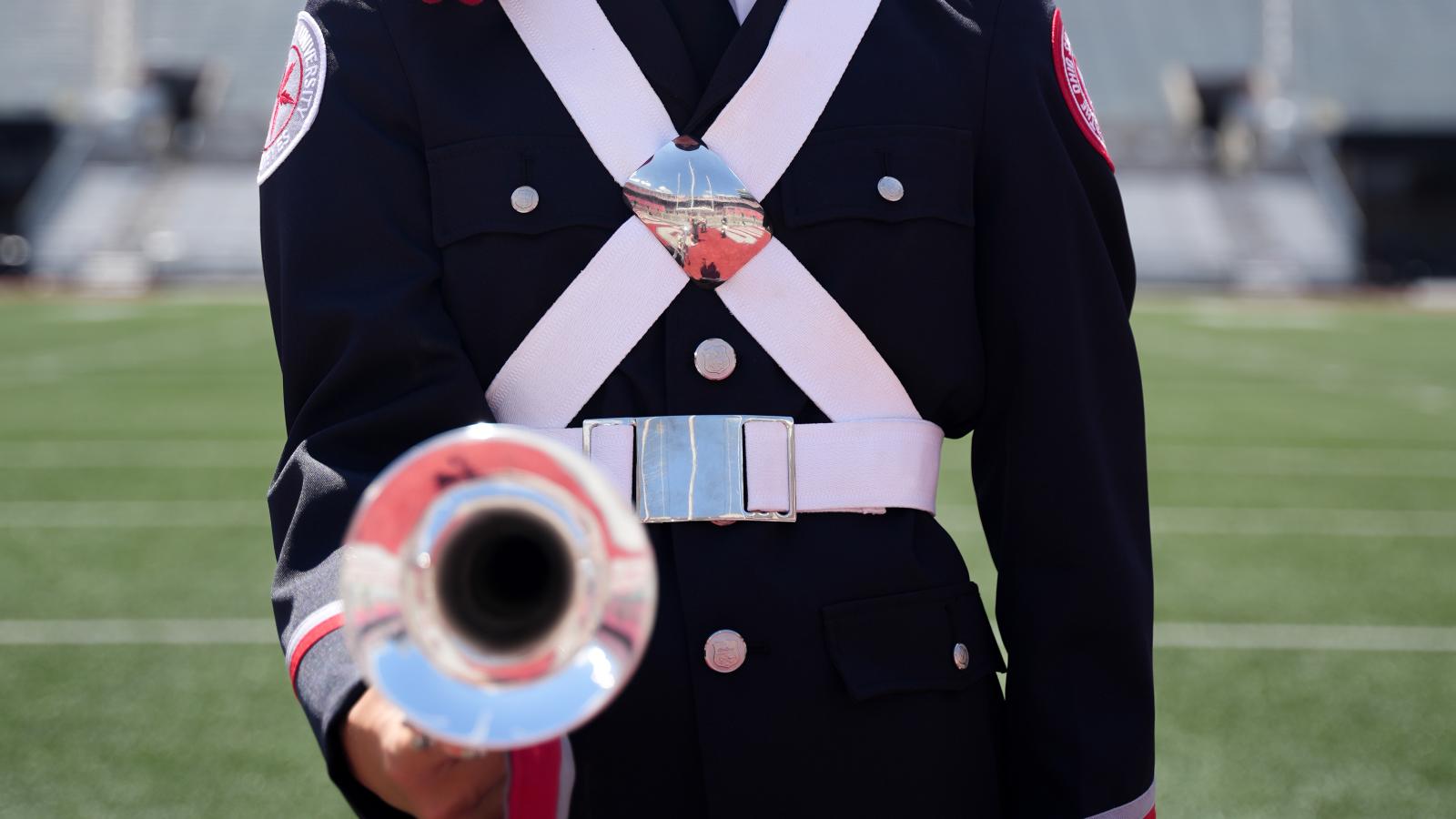 trumpet player wearing the uniform